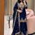 navy blue color embroidery sequin work faux georgette kurti sharara set