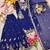 navy blue color embroidery sequin work faux georgette kurti sharara set