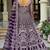Purple net readymade anarkali suit with dimaond & embroidery work