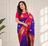 purple color zari weaves motifs in border and contrast pallu and designer chaap border silk blend saree