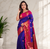 purple color zari weaves motifs in border and contrast pallu and designer chaap border silk blend saree