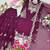 plum color embroidery sequin work faux georgette kurti sharara set