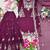plum color embroidery sequin work faux georgette kurti sharara set
