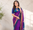 violet color zari weaves motifs in border and contrast pallu and designer chaap border silk blend saree