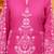 Mal cotton embroidered 3 pcs kurti-farsi salwar-dupatta set in dark pink color