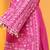 Mal cotton embroidered 3 pcs kurti-farsi salwar-dupatta set in dark pink color