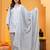 Grey Mal cotton embroidered 3 pcs kurta set