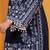 navy blue Cotton embroidered 3 pcs kurta set 