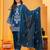 Blue Cotton embroidered 3 pcs kurta set 