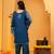 Blue Cotton embroidered 3 pcs kurta set 