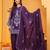 Purple Cotton embroidered 3 pcs kurta set 