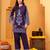 Purple Cotton embroidered 3 pcs kurta set 