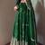 dark green color sequin embroidery silk blend gown set