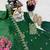 dark green color sequin embroidery silk blend gown set
