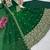dark green color sequin embroidery silk blend gown set
