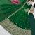 dark green color sequin embroidery silk blend gown set