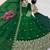 dark green color sequin embroidery silk blend gown set