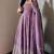lavender color sequin embroidery silk blend gown set