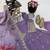 lavender color sequin embroidery silk blend gown set