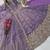 lavender color sequin embroidery silk blend gown set