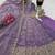 lavender color sequin embroidery silk blend gown set