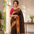 black color rich weaved pallu along polka design zari silk blend saree