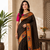 black color rich weaved pallu along polka design zari silk blend saree