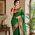 emerald green color rich weaved pallu along polka design zari silk blend saree
