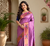 lavender color rich weaved pallu along polka design zari silk blend saree