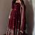 maroon color sequin embroidery silk blend gown set