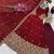 maroon color sequin embroidery silk blend gown set