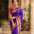 purple color rich weaved pallu along polka design zari silk blend saree