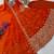 orange color sequin embroidery silk blend gown set