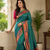 green color rich weaved pallu along polka design zari silk blend saree