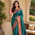 green color rich weaved pallu along polka design zari silk blend saree