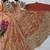 peach color sequin embroidery silk blend gown set