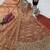 peach color sequin embroidery silk blend gown set