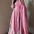 pink color sequin embroidery silk blend gown set
