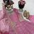 pink color sequin embroidery silk blend gown set