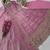 pink color sequin embroidery silk blend gown set