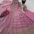 pink color sequin embroidery silk blend gown set