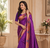 violet color rich weaved pallu along polka design zari silk blend saree
