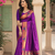 violet color rich weaved pallu along polka design zari silk blend saree