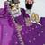 purple color sequin embroidery silk blend gown set