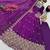 purple color sequin embroidery silk blend gown set