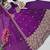 purple color sequin embroidery silk blend gown set