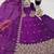 purple color sequin embroidery silk blend gown set