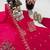 rani pink color sequin embroidery silk blend gown set