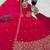rani pink color sequin embroidery silk blend gown set