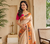 white color rich weaved pallu along polka design zari silk blend saree